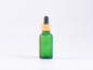 Preview: Grünglasflasche 30ml, mit Pipette Bambus